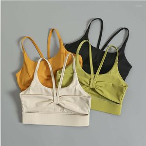 Camisoles réservoirs dos soutien-gorge de sport femmes Sexy fronde Yoga haute intensité antichoc course sous-vêtements entraînement Fitness débardeur