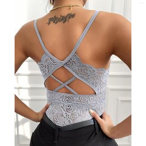 Camisoles Tanks Soutien-Gorge Tops Pour Femmes Avec Support Pack Dentelle Garniture Camisole Robe Sport Top Moyen Long Superposition Blanc