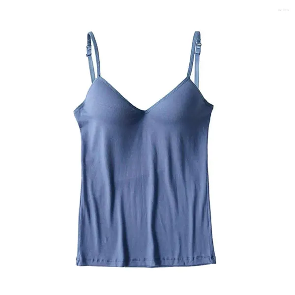 Camisoles Tanks Chaleco de sujetador Stransing Mujeres delgadas Protectores Camisa de camisa de camisa de tanque acolchada para