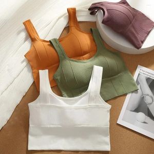 Camisoles Tanks Brassiere Diseño de moda Sponge Running Yoga Thread Lingerie Lingerie Backless Push Up Bra Invisible