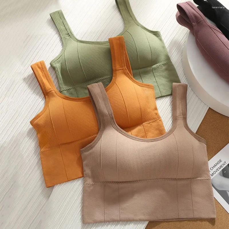 Camisoles & Tanks Breathable Sports Bra Anti-sweat Fitness Top Women Seamless Yoga Shockproof Crop Push Up Sport Gym Workout