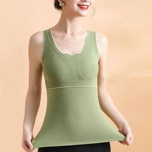 Camisoles réservoirs coussinets de poitrine gilet de fond débardeur de Compression avec pour les femmes haute élasticité couche de Base confortable mince