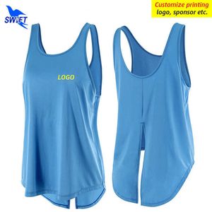 Camisoles Tanks Personnaliser Sport Yoga Blouse V Femmes Qui Dry Sans Manches Running Shirt Gym Fitness Crop Top Breaable Singlet Long Ba Z0322