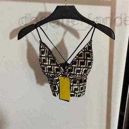 Camisoles Tanks Designer donna sexy bikini velluto canotta reggiseno doppia lettera F stampa bellezza fasciatura posteriore lingerie marca abbigliamento donna 6P82 7E3N