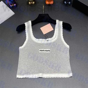 Camisoles Tanks Designer Femmes Débardeur Lettre Gris T-shirt Mode Crop Tops Vêtements de haute qualité 79E5