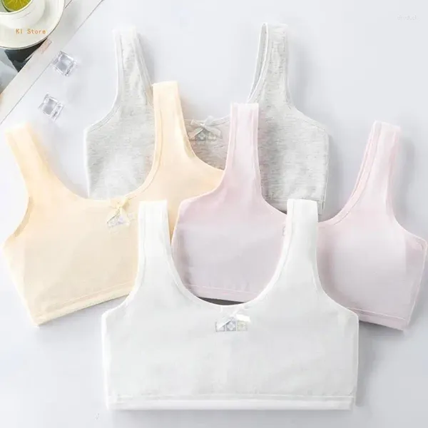 Camisoles Tanks Soutiens-gorge pour filles Période de développement Étudiants Brassiere No Rims Solid Bows Sous-vêtements Gilets sans manches Tops élastiques