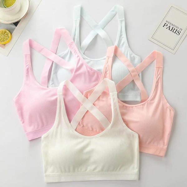 Camisoles Réservoirs Filles Soutien-Gorge De Sport Sans Couture À Fort Impact Sexy Yoga Top De Fitness Sous-Vêtements Push-Up Vêtements De Sport Bralette Femme