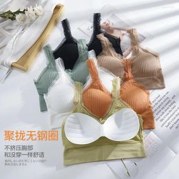 Camisolas sin mangas de encaje para mujer, sujetador de ejercicio de espalda, antiexposición, Bandeau Sexy con aros, Top de tubo con correa acolchada, ropa interior