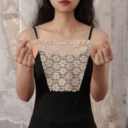 CAMESOSOLS Tanks kanten bloem inzetstuk wikkelbuis tops gaas bh strapless anti-glare voering verstelbare borststukdeksel overlay corset