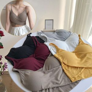 Camisoles Réservoirs Sous-Vêtements Pour Femmes Débardeur Femmes Récolte Sans Couture Femmes Hauts Filles Streetwear Lingerie Sexy Rembourré Tube Soutien-Gorge