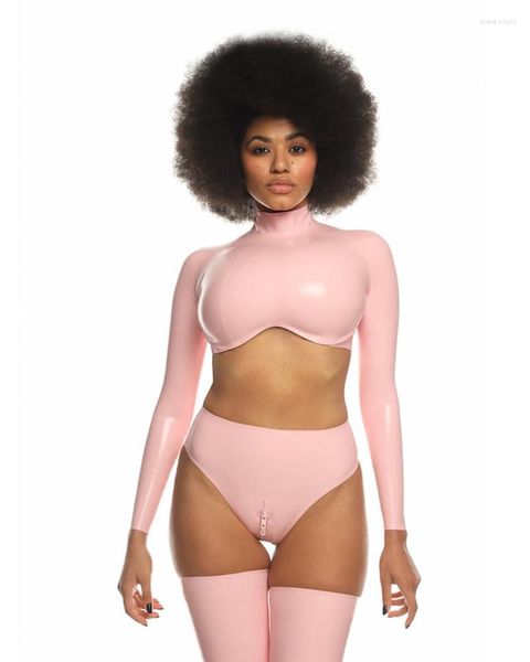 Camisolas Tanques Camiseta sin mangas de látex Fetish Rave Clothing: Atuendo elástico y elegante para mujeres Perfectas para bailar toda la noche con estilo