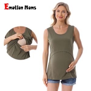 Camisolas Tanques Tops de maternidad Camisetas Ropa de maternidad para mujer Camisetas sin mangas Lactancia materna Ropa de embarazo Camis de verano Tops Tallas grandes S-4XL 231023