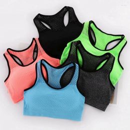 CAMESOSOLS Tanks Mesh Sport Bra Hollow Out Sport Top Seamless Fitness Yoga Bras Women Gym Gededed Running Vest Shockproof Push Up Crop