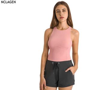 CAMISOS Tanks nclagen yoga v 2022 lente en zomer nieuwe ronde ne sport top dames corset gym cloing elastische workout tank running bh z0322