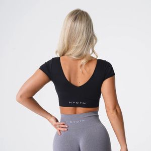 Camisoles Tanks Nvgtn Serene Naadloze BH Workout Crop Tops voor dames Ademende T-shirts Fitnesskleding GYM T-shirts Opvulling Atletiek Sportkleding 230824