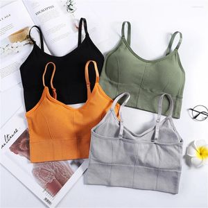 Camisoles Réservoirs Sexy Sans Fil Bralette Sans Couture Femmes Soutien-Gorge Rembourré Hauts De Nuit En Forme De V Dos Sport Bustier Tubulaire Respirant Crop Lingerie