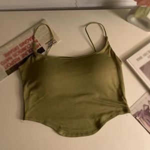 Camisoles tanks sexy dames uitgehold backless onregelmatige crop top stevige kleur met borstkussen katoenen mouwloze tank