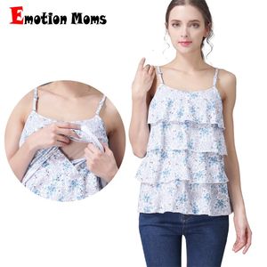 Camisoles Tanks Sleep Lounge Emotion Moms Été Allaitement Gilet Top Impression Débardeur d'allaitement T-shirt pour Maternité Femmes Vêtements de Grossesse Camis S-XXL 231021