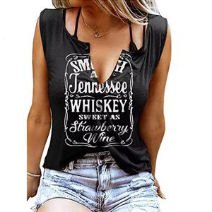 Camisoles tanks glad als Tennessee Whisky Sweet Strawberry Wine Top is vrouwelijke sexy vneck t -shirt country muziek korte mouw 230410