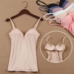 Camisoles Tanks Stijlvolle sling top Soft Bra Vest Solid Color Casual Gedeveded Bottoming Underwear Protective