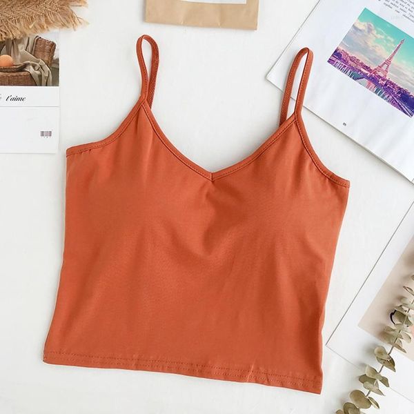 Camisoles réservoirs été coton fronde sport beauté dos bustier tubulaire U enveloppé poitrine couleur unie Triangle coupe gilet