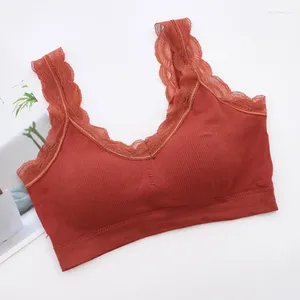 Camisoles Réservoirs D'été Sans Couture Soutiens-Gorge Femmes Lingerie Sexy Hauts Dentelle Brassières Push Up Sous-Vêtements Femmes Intimes V Dos Bralette Sport Soutien-Gorge