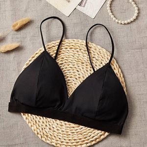 Camisoles tanques verão feminino sem costura colete roupa interior beleza volta sutiã sexy profundo decote em v sólido tubo topo