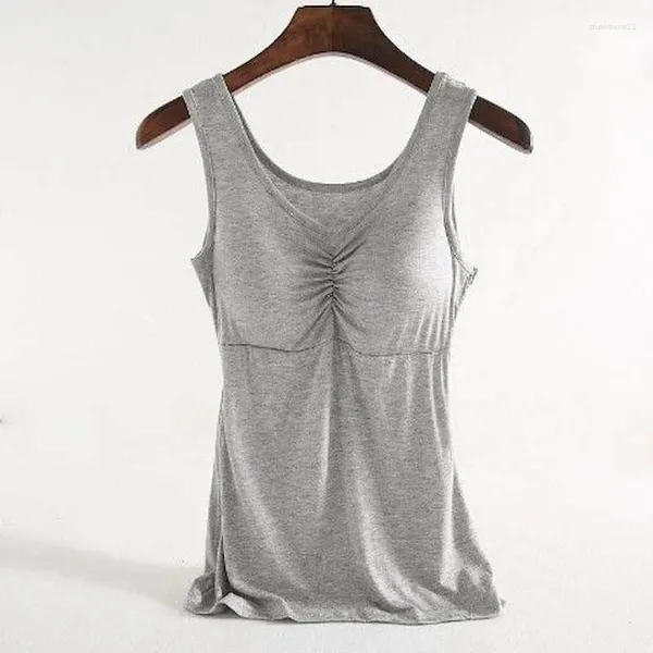 Camisoles Tanks Camiseta de tanques Bra Vest para mujeres Camisola casual Camisola delgada Modal Solid Basic Vintage Maneveless Flowing Clothing