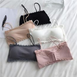 Camisoles Tanks Tienermeisjes Beha Kant Verpakt Borst Ondergoed Comfortabele Puberteit Tiener Training Bras Tube Top Tieners Lingerie