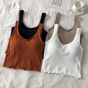 Camisoles Tanks Tube Camisole Mujeres sólidas Copas de ropa interior Blanco para alambre Top Stras Free Black Bralette Color Tank Summer