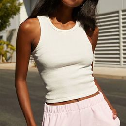 Camisoles Tanks Ultra-mince Filles Bombe Coton Peut Mode D'été Femmes Haut Sexy Rétro Femmes Tricoté Solide Débardeur Femmes Unique et Mignon Top 230408