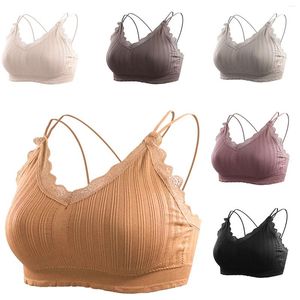 Camisolas Tanques Ropa Interior Sujetadores Nylon Con Cuello En V Pecho Envuelto Hogar Mujer