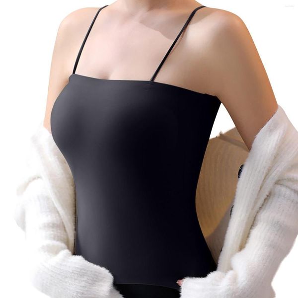 Camisoles Débardeurs Femme Caraco Packs Femme Couleur unie Glace Soie Avec Bas Extra Long Pour Pack Femme Coton