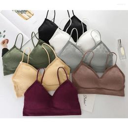 Camisoles réservoirs femmes filles beau dos sans fil dessus de yoga bustier tubulaire sans couture soutien-gorge Camisole dormir Bralette