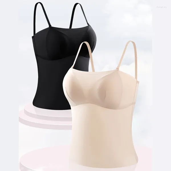 Camisoles réservoirs femmes doublure en soie de mûrier couleurs unies rembourré mince Bralette Camisole Cami bustier tubulaire avec soutien-gorge M L XL TG242