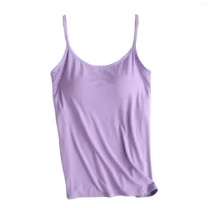 Hemdjes Tanktopjes Dames Hemdje Tops Met Ingebouwde Bh Effen Kleur Modieus Naadloze tanktop Voor Dames Formeel Dagelijks Feest Bal