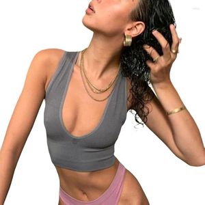 Camisoles Tanks vrouwen Sport Top Naadloze Bras Crop Vrouwelijk Ondergoed Sexy Tank Cami Diepe V Bralette Zomer Hemdje lingerie