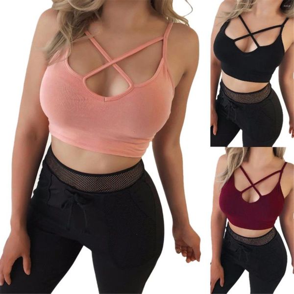 Camisoles réservoirs femmes été gilet vêtements couleur unie mode décontracté sans manches court haut sexy soutien-gorge vêtements