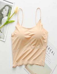 Camisoles Tanks Femmes Summer Soulois Camisole Top Thin Sling Strap Silk Ice Silk Beau sous-vêtements arrière1316177