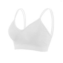 Camisoles Réservoirs Femmes Sans Fil Rassembler Soutien-Gorge Sexy Bandoulière Réglable Sans Couture Sous-Vêtements De Sport Dame Couleur Unie Confortable Décontracté