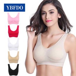 CAMESOS Tanks ybfdo naadloze sport beha wi pads plus size bh voor dames yoga bh bra brassiere push up big size v shoproof hardloop ondergoed z0322