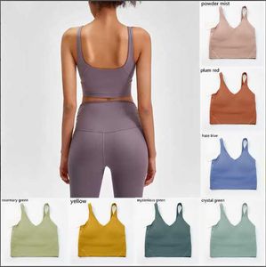 Camisoles Tanks Yoga Align Sports Bra Gym Vêtements Femmes Sous-vêtements Camis Antichoc Course icône de la mode Fitness Entraînement U Dos Sexy Rembourré Hauts Gilet FGFHFG