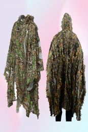 Camo 3D Bladmantel Yowie Ghillie Ademend Open Poncho Type Camouflage Birdwatching Poncho Suit2714648