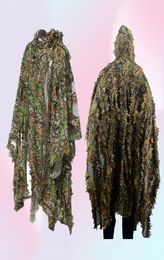 Camo 3d Leaf Cloak Yowie Ghillie Breathable Open Poncho Type Camouflage Birdwatching Poncho Suit4858389