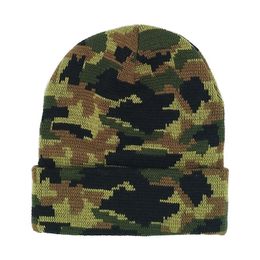 Camo Beanie Caps Sport Knitted Hat Textiles para el hogar Hombres y mujeres Cold Warm Cap