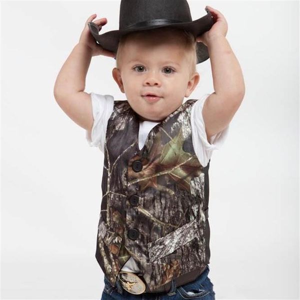 Camo Boy's Formal Wear Camouflage Real Tree Vest Pour Mariage Mignon Bébé Enfants Gilet Costumes Custom Made294t