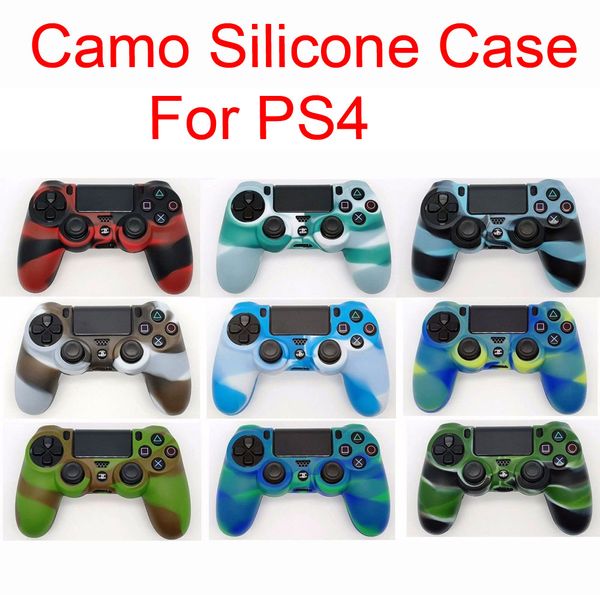 Camo Camouflage Housse de protection en silicone souple Housse de protection pour contrôleur Playstation 4 pour manette de jeu PS4 de haute qualité FAST SHIP