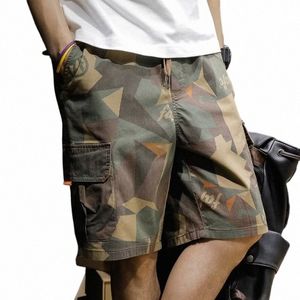 Pantalones cortos de camuflaje Cargo para hombre, pantalones de chándal de verano, pantalones cortos con estampado coreano Fi, ropa informal para correr, ropa de Hip Hop para hombre 190W # 2022