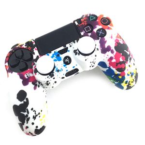 Camo Color Antislip Siliconen Gamepads Bescherming Case Cover 2 Joystick Caps voor 4 PS4 Controller Game Accessoires