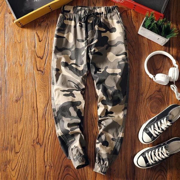 Camo Harem Joggers Cargo Pantalons Pour Femmes Taille Haute Camouflage Ankel-longueur Pantalon Lâche Femmes Automne Printemps Vêtements Lady 201113